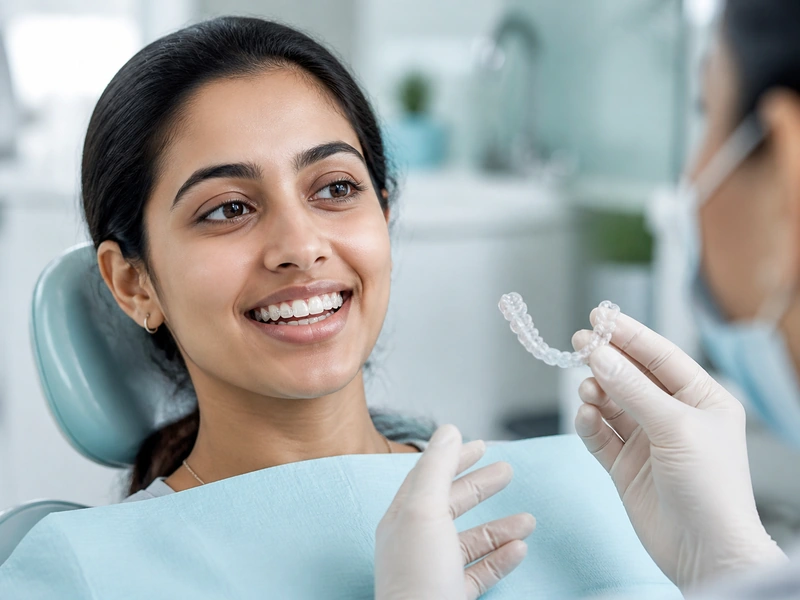 Clear aligner orthodontic treatment for straighter teeth