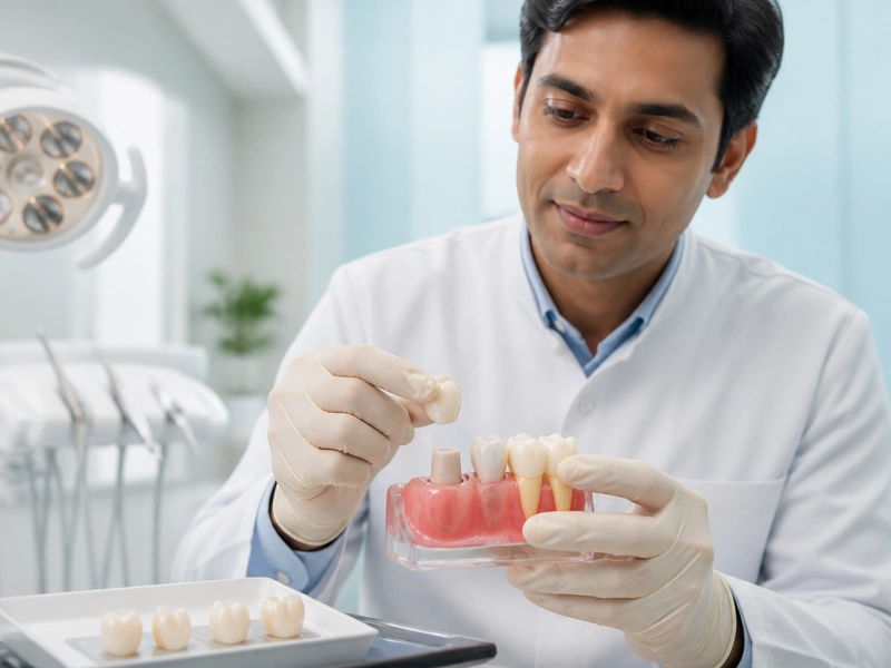Ceramic dental crown used to restore a damaged tooth
