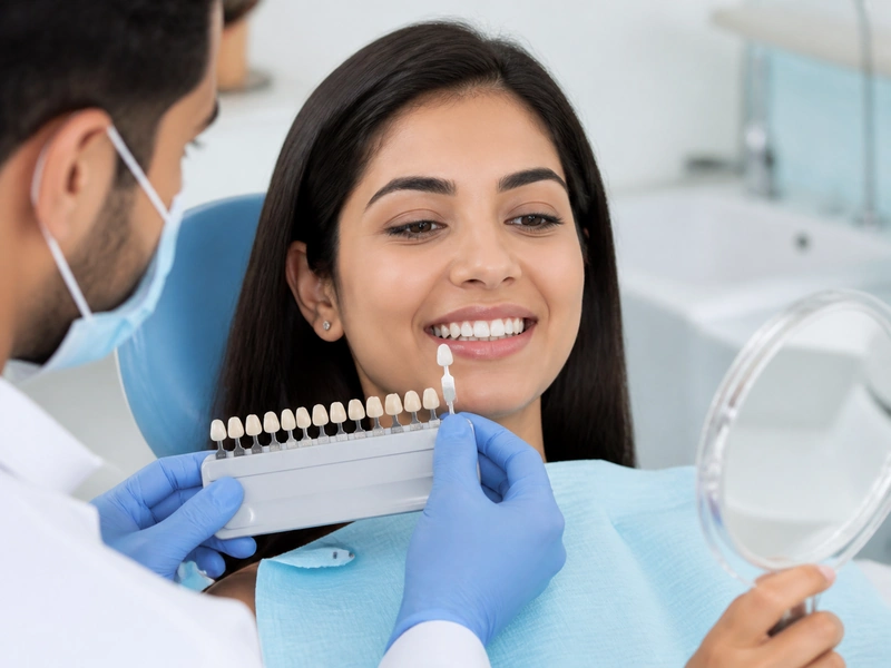 Dental veneer shade selection for natural smile design