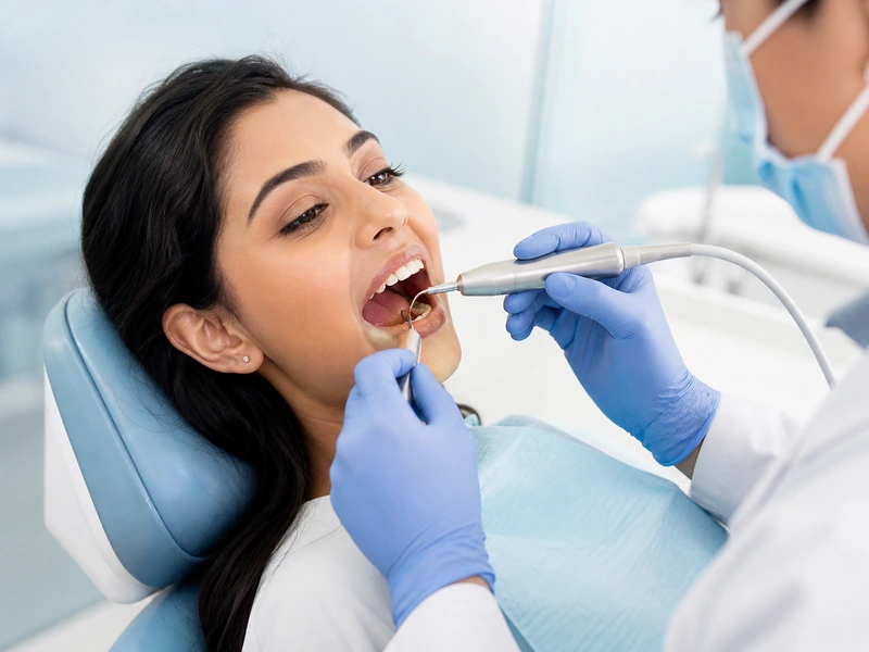 Professional teeth cleaning and scaling treatment